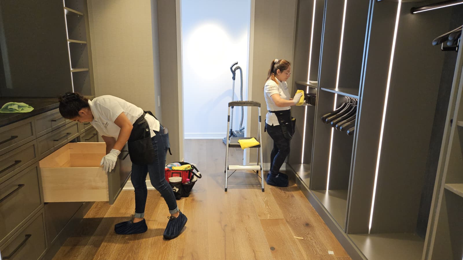 Wiping counters and appliances